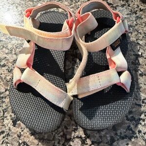 Teva Kids sandals in pale pink and peach tie-dye
